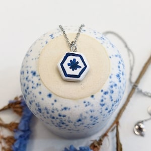Tile Necklace Portuguese Ceramic Tiles Necklace Handpainted Jewelry Dainty Tile Unique Gifts for Women Aniversary Gifts Made in Portugal