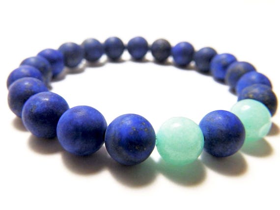 Pulsera De Hombre Minimalista De Piedra Natural Royal Blue A Pulsera De Hombre Minimalista De Piedra Natural Royal Blue A