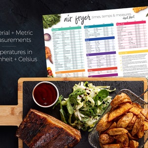 air fryer cooking times and weights cheat sheet printable