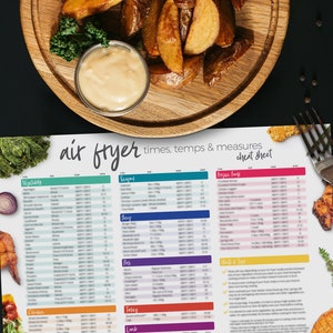 Air fryer cheat sheet printable digital download