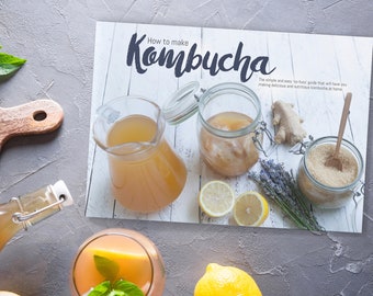 Kombucha eBook, printable digital guide for beginners, how to make kombucha tutorial, Instant Download