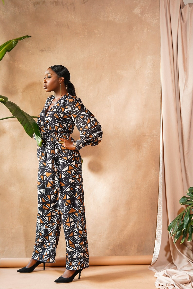 Tula African Print Mudcloth Print Jumpsuit image 7