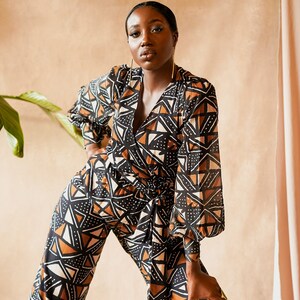 Tula African Print Mudcloth Print Jumpsuit image 10