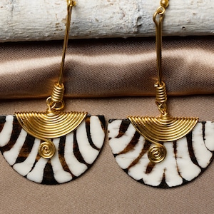 Zila brass and bone earrings