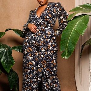 Tula African Print Mudcloth Print Jumpsuit image 8