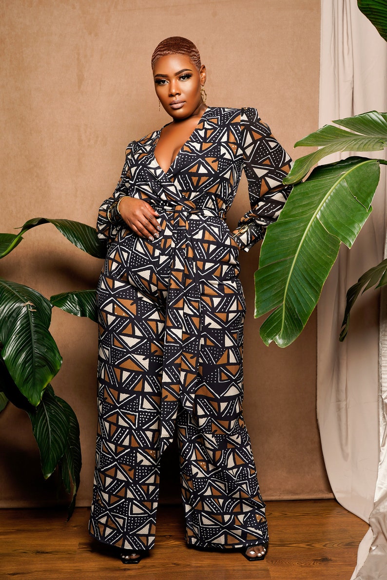 Tula African Print Mudcloth Print Jumpsuit image 8