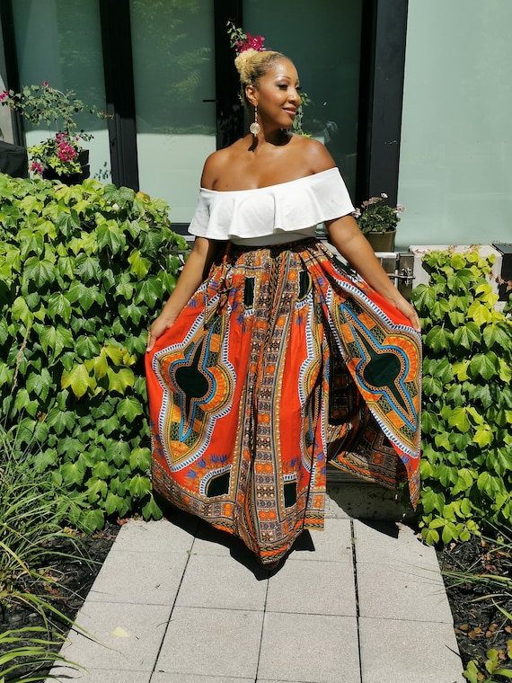 dashiki wrap skirt