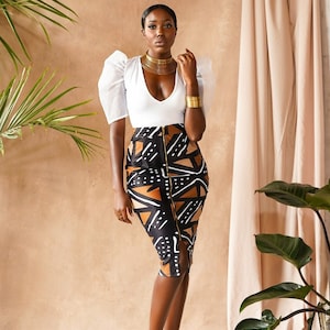 Tara Stretchy African Print Pencil Skirt