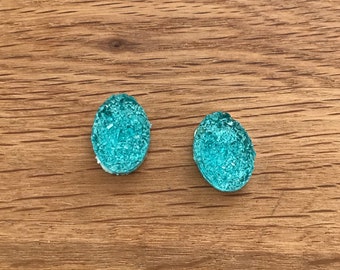 Aqua Blue Resin Druzy Cabochon