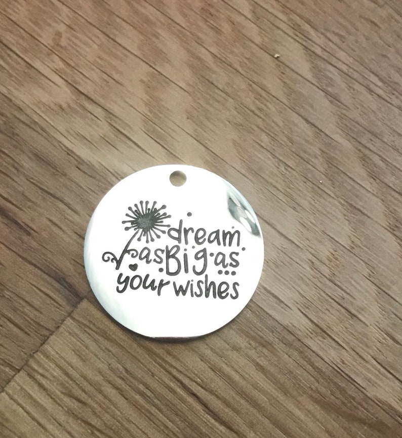 Dream As Big As Your Wishes Stainless Steel Charms