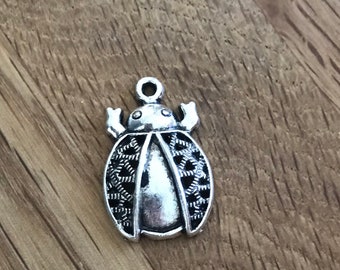 Beetle Silver Tone Charms