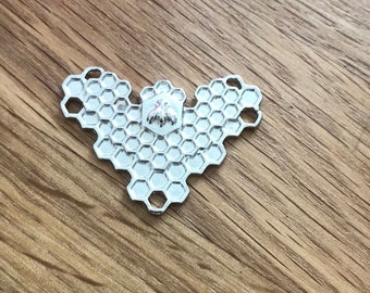 Honeycomb with Bee Silver Tone Charms