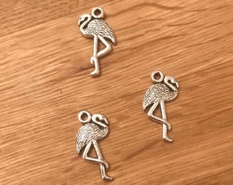 Flamingo Silver Tone Charms