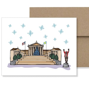Tarjeta navideña de Filadelfia - Museo de Arte de Filadelfia Rocky Steps - Juego de tarjetas navideñas de Filadelfia - Tarjetas navideñas de Filadelfia