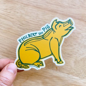 Philbert het varken sticker - Reading Terminal Market Philadelphia sticker - Philadelphia sticker - Philadelphia trouwbedankjes - schattige Philadelphia geschenken