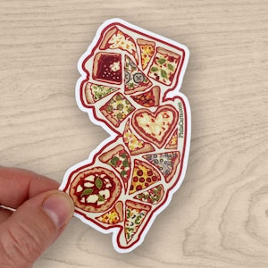 New Jersey Sticker PIZZA sticker / Boardwalk Pizza - Vinyl Decal - Water Bottle Sticker / Laptop sticker / bumper Sticker - New Jersey Gift