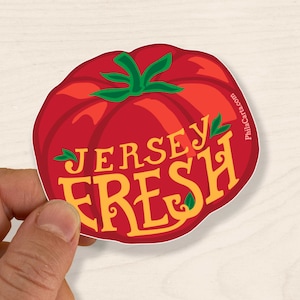 New Jersey Sticker - Jersey Tomato Sticker / Jersey Fresh Sticker - Vinyl Decal - Water Bottle Sticker / Laptop sticker / bumper Sticker
