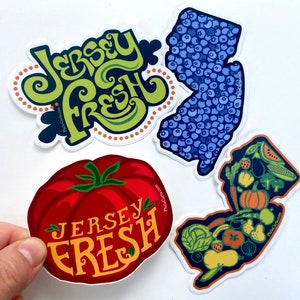 Paquete de pegatinas de Nueva Jersey, Pegatinas de Nueva Jersey, Jersey Fresh, Regalos de Nueva Jersey, Calcomanía de Nueva Jersey, Pegatina de botella de agua de Nueva Jersey, Pegatina de parachoques de Nueva Jersey