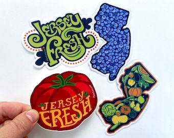 Paquete de pegatinas de Nueva Jersey, Pegatinas de Nueva Jersey, Jersey Fresh, Regalos de Nueva Jersey, Calcomanía de Nueva Jersey, Pegatina de botella de agua de Nueva Jersey, Pegatina de parachoques de Nueva Jersey
