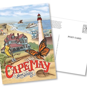 Cape May, New Jersey Postkarte - New Jersey Postkarte - Cape May Art - Jersey Shore Postkarte / Kunstdruck