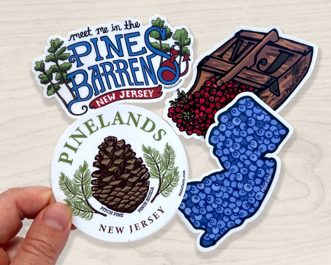 New Jersey Sticker Pack Jersey Devil Sticker NJ Pine Barrens Sticker NJ Stickers / NJ Water