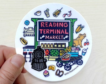 Reading Terminal Market Sticker - Philly Sticker - Philadelphia Stickers - South Philly Vinyl Decal - Philly Art - Pennsylvania Water Bottle