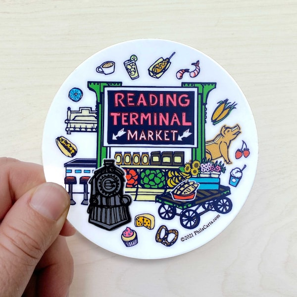 Reading Terminal Market Sticker - Philly Sticker - Philadelphia Stickers - South Philly Vinyl Decal - Philly Art - Pennsylvania Water Bottle