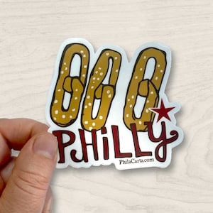 Philadelphia Sticker - Philly Stickers - Philly Pretzel - Soft Pretzel Vinyl Decal - Pennsylvania Water Bottle Sticker - Laptop Sticker
