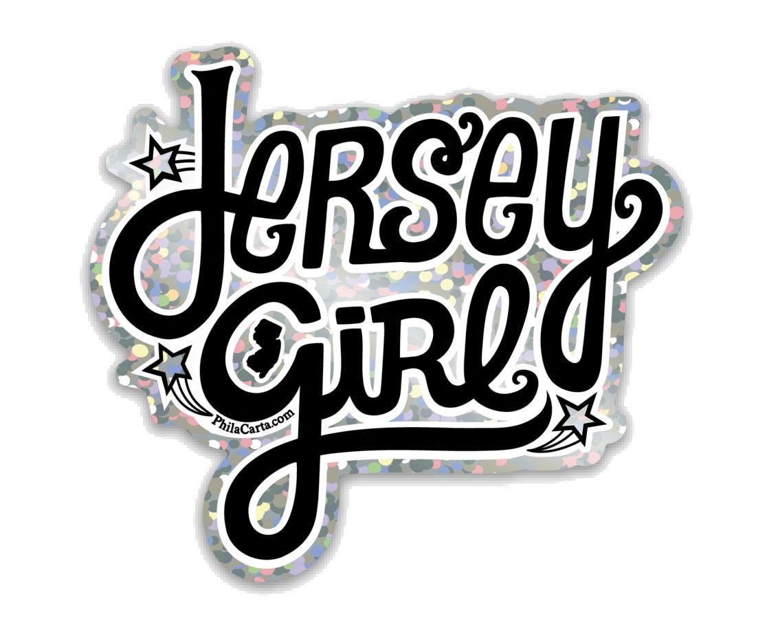 音良！ Plusd 手書きロゴ！Jersey Girl Jersey Girl Sticker - Jersey Girl Vinyl Decal - New Jersey Sticker