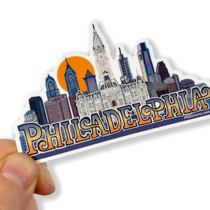 Pegatina de Filadelfia - Pegatina del horizonte de Filadelfia - Calcomanía de Pensilvania - Recuerdo de viaje de Filadelfia - Regalo de Filadelfia