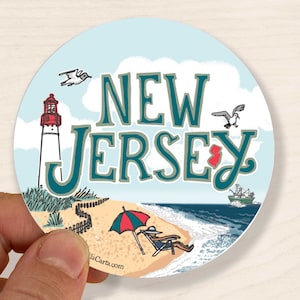 New Jersey State Sticker - Jersey Shore - NJ Gift  - Vinyl Decal - Water Bottle sticker  / Laptop Sticker / Car Decal