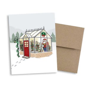 Cartão de Natal de Nova Jersey - Papai Noel com tomates de estufa - Cartão de felicitações de Nova Jersey - Cartão de Natal engraçado / Pacote de cartões de Natal