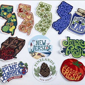 Paquete de pegatinas de Nueva Jersey, Pegatinas de Nueva Jersey, Regalos de Nueva Jersey, Calcomanía de Nueva Jersey, Pegatina de botella de agua de NJ, Pegatina de parachoques de NJ, Pegatina de portátil