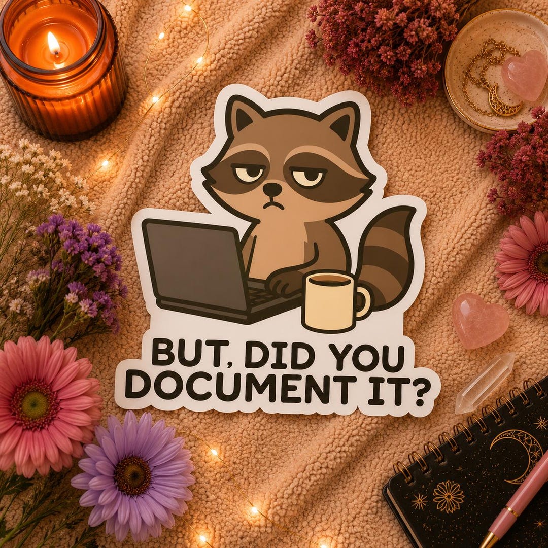 But Did You Document It? Raccoon Laptop Kiss-cut Sticker | Programmer ...