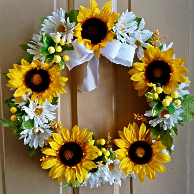 Sunflower Wreath Decoration Spring Front Door Image 0
