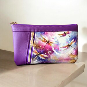 Pochette Matelassée Faite Main LIBELLULES - Fermeture éclair - Femme