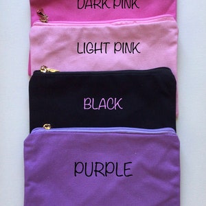 Personalised zippered pouch notions knitting needles stitch markers