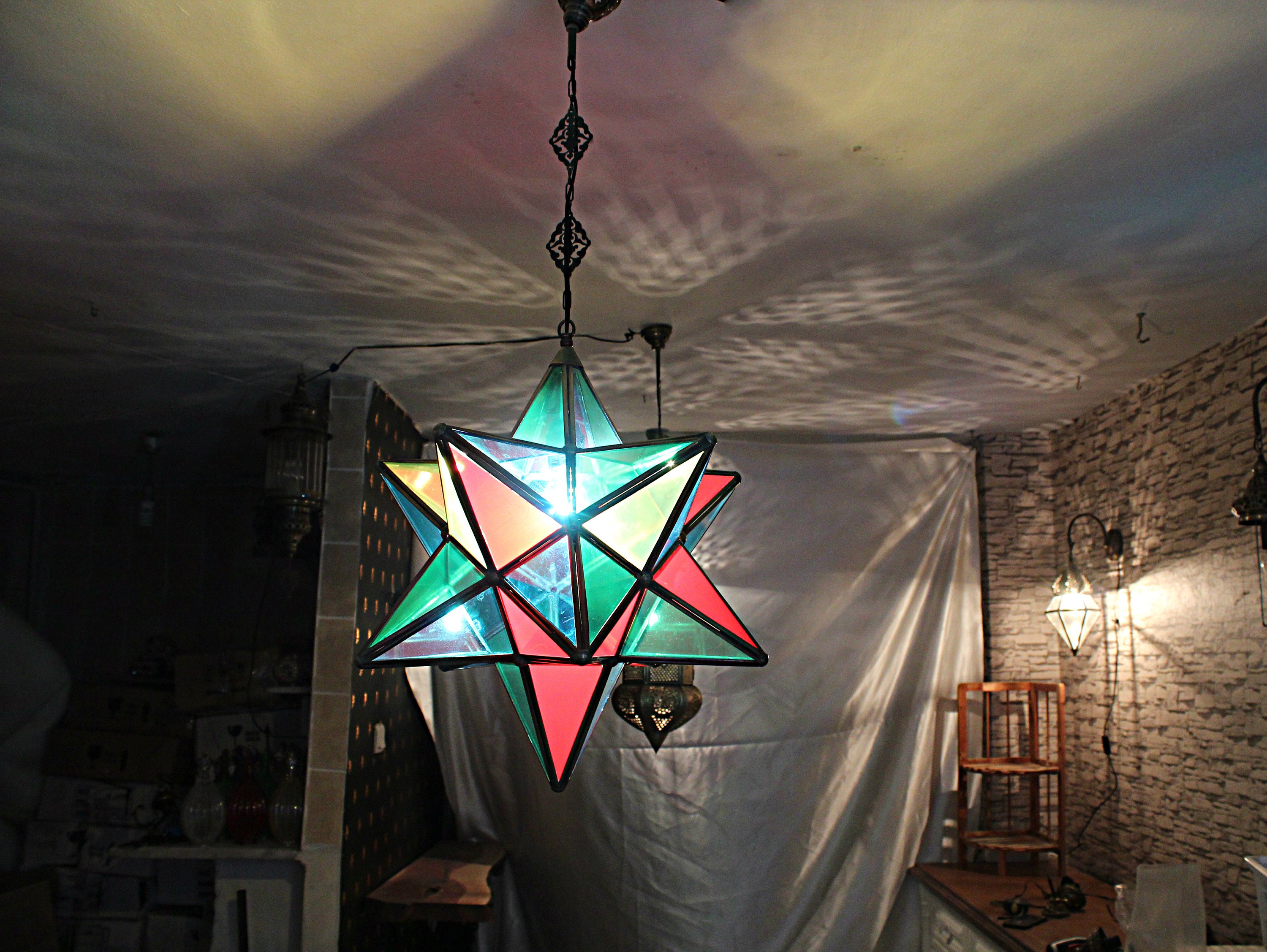 Star Hanging Lamp, Moravian Star Light, Moroccan Light, Moroccan ...