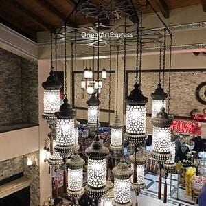 FREE SHIPPING Chandelier, Chandelier lighting, Foyer light, foyer lamp, Moroccan light, Moroccan lamp, Moroccan lighting, Turkish light,