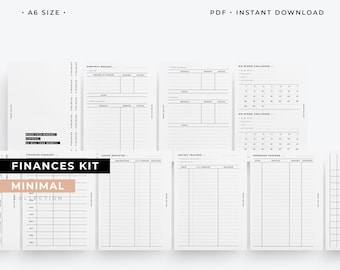 NEW : A6 Finances kit inserts, A6 expenses tracker, A6 Monthly budget