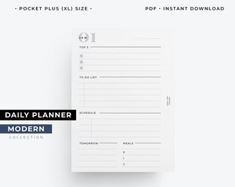 Pocket Plus Tagesplaner Printable: Moderne Agenda (PDF druckbar)