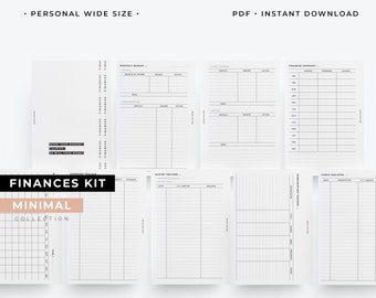 NEW : Personal Wide Finances planner inserts, expenses tracker, saving tracker