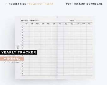 Pocket size Fold-out yearly tracker