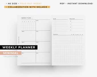 A6, Fold-out Weekly planner printable | Collaboration with Melanie