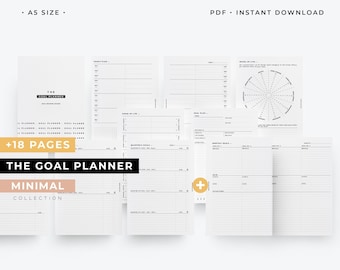 A5, Goal planner printable, A5 goal setting template, A5 new year resolution planner, A5 Quarterly goals insert