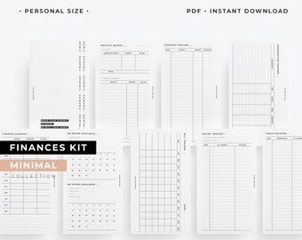 NEW : Personal size finances planner kit, finances planner, minimal money planner