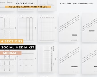 Pocket size Social media planner, social media template, pocket Content planner, Social media template, Social media tracker