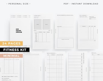 Personal size Fitness planner, health planner, workout tracker
