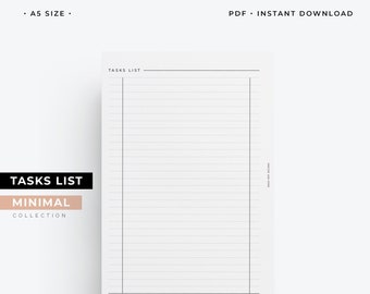 A5 to do list printable planner, tasks list insert