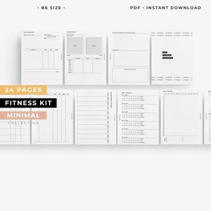 B6 Fitness planner, fitness goals printable planner for B6 planner, healty planner